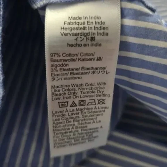 J.Crew Women's Size 14 Blue White Stripe Button Down Pleated Short Sleeve Dress - Picture 3 of 7